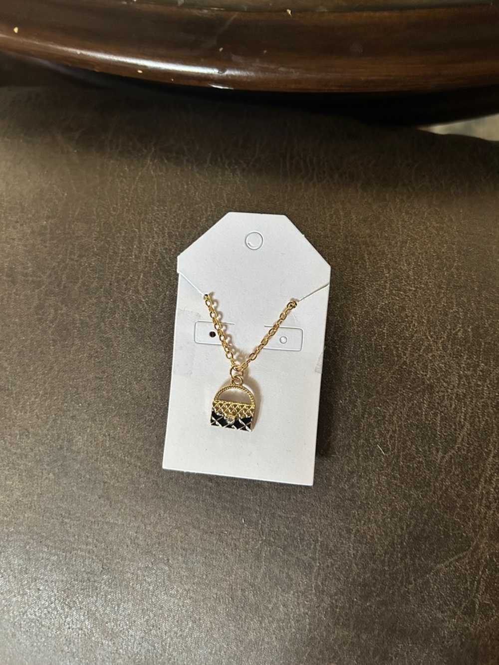 Gold Handbag Charm Pendant Necklace - Women's Jewelry - Picture 2 of 3